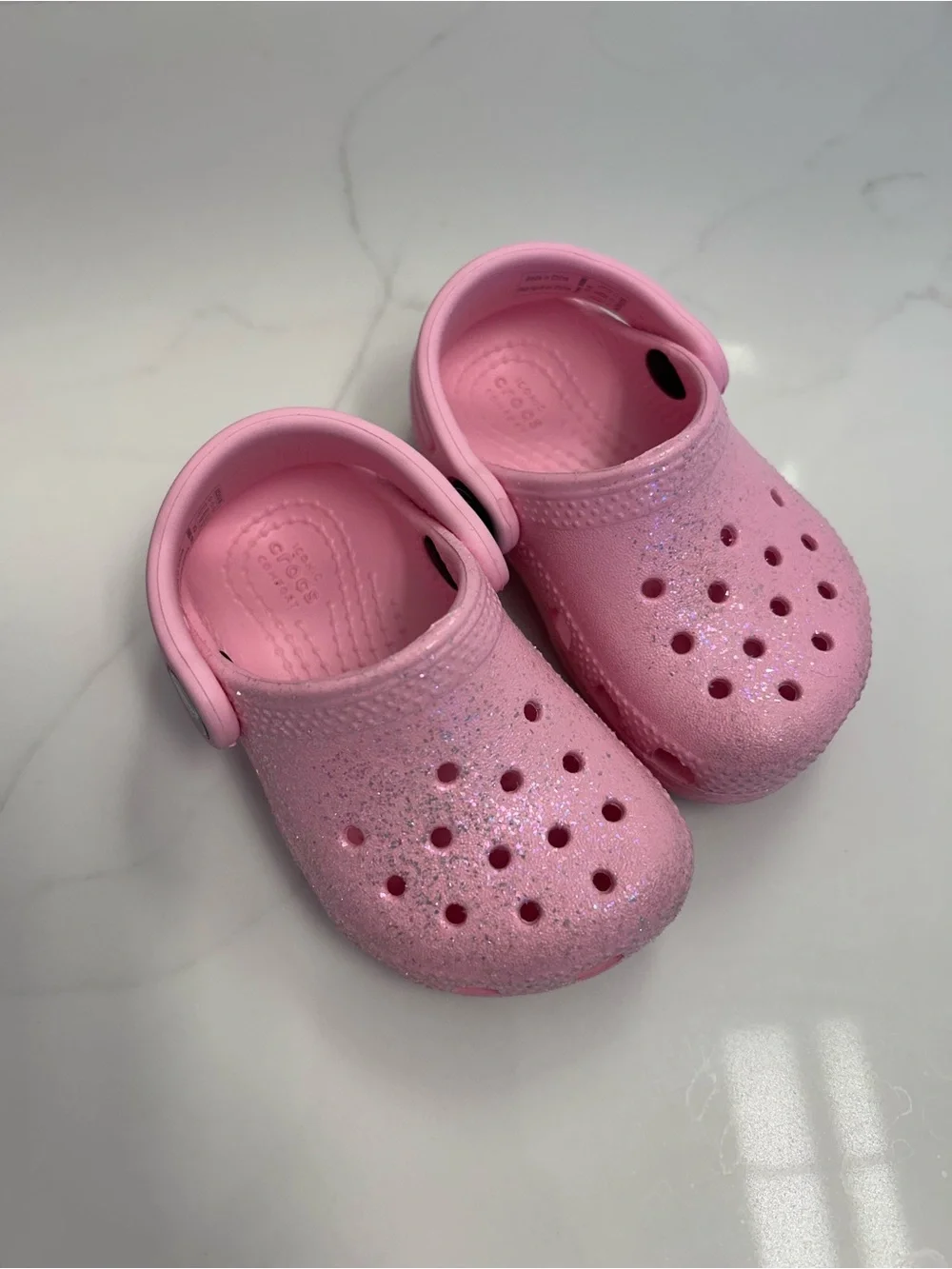 CROCS Pink Glitter - size c4